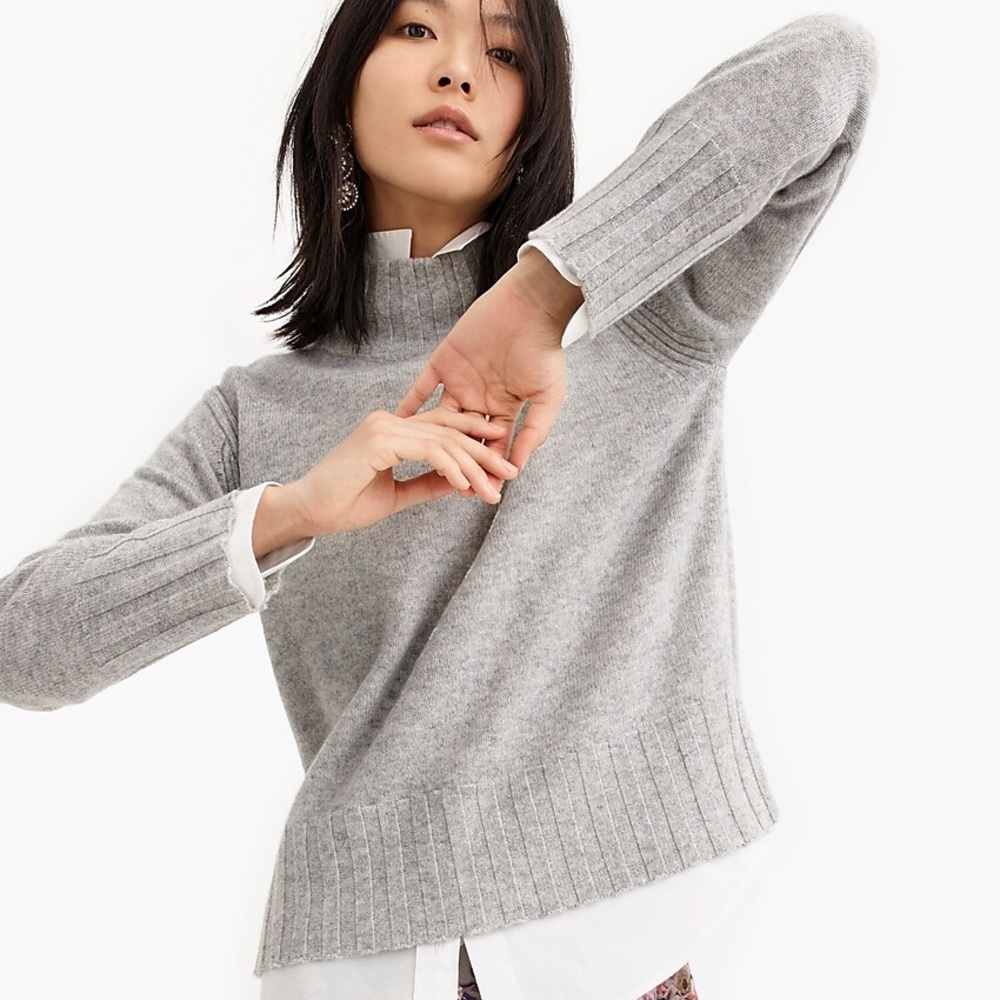 J.Crew Relaxed Cashmere Mockneck Sweater Sz. XS